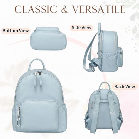 VASCHY Mini Backpack Purse, Faux Leather Small Backpack for Women (Sky Blue) in Saudi Arabia