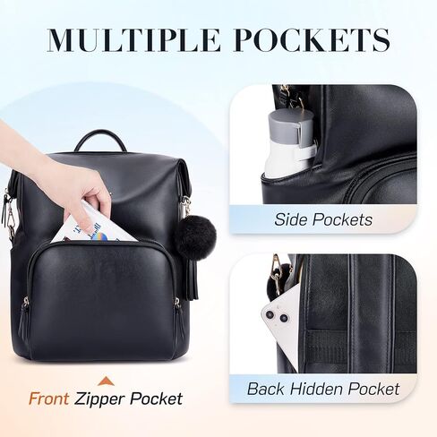 Missnine Backpack Purse for Women Fashion Leather Backpack for College Travel Large Ladies Shoulder Bags with Tassel in Saudi Arabia