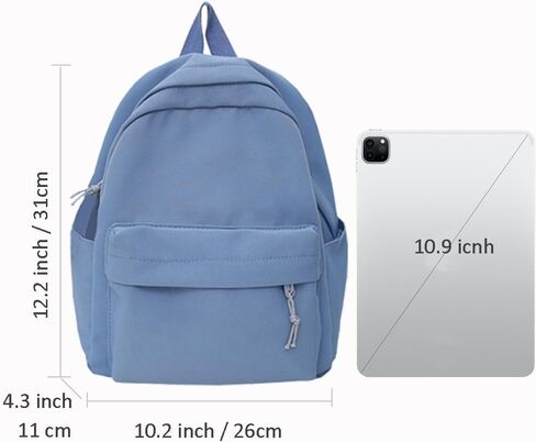 حقيبة ظهر صغيرة من النايلون من BESYIGA باللون الأسود، حقيبة سفر صغيرة للنساء سعة 10 لتر مع جيوب بسحاب وحقيبة كتف خفيفة الوزن in Kuwait