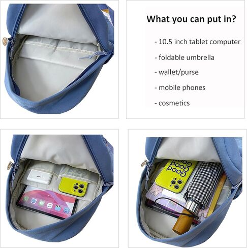 حقيبة ظهر صغيرة من النايلون من BESYIGA باللون الأسود، حقيبة سفر صغيرة للنساء سعة 10 لتر مع جيوب بسحاب وحقيبة كتف خفيفة الوزن in Kuwait