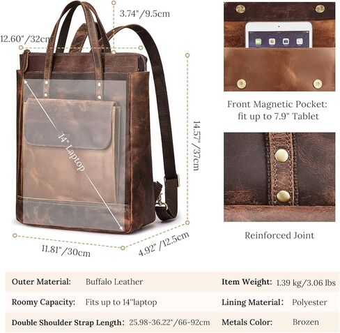 S-ZONE Leather Backpack Purse for Women with Leather Key Holder in Saudi Arabia