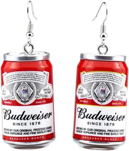 3D Simulation Beer Bottle Earrings Cute Beer Bottle Drop Dangle Earrings Beer Mug Can Earrings Creative Party Jewelry for Women and Girls in Kuwait