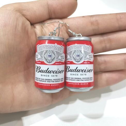 3D Simulation Beer Bottle Earrings Cute Beer Bottle Drop Dangle Earrings Beer Mug Can Earrings Creative Party Jewelry for Women and Girls in Kuwait