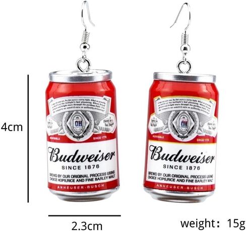 3D Simulation Beer Bottle Earrings Cute Beer Bottle Drop Dangle Earrings Beer Mug Can Earrings Creative Party Jewelry for Women and Girls in Kuwait