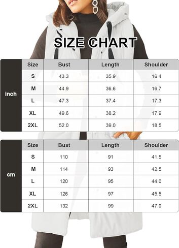 Grlasen Women's Long Quilted Puffer Vest Sleeveless Hooded Button Down Padded Coats Jacket Outerwear with Pockets in Kuwait