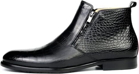 Mens Chelsea Boots Leather Dress Boots for Men Slip-on Zipper boots in Saudi Arabia