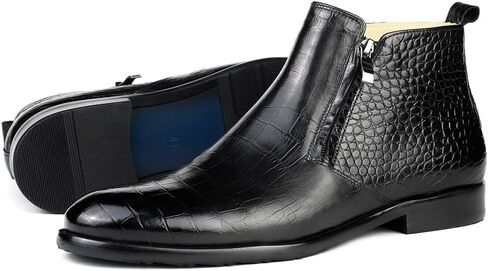 Mens Chelsea Boots Leather Dress Boots for Men Slip-on Zipper boots in Saudi Arabia
