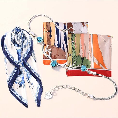 EIysee 35 x 35 Women's Fashion Pattern Large Square Silk Like Hair Scarf Head Sleeping Wrap Satin Neck Bandana for Gift… in Kuwait