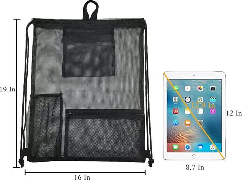 حقيبة شبكية برباط شديدة التحمل من رودموكس، حقيبة ظهر رياضية بخيوط رياضية مع حامل زجاجة مياه وجيب أمامي لكرة القدم وكرة السلة والتسوق وصالة الألعاب الرياضية والسباحة وألعاب الشاطئ in Kuwait