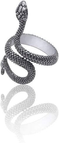 MIXIA Retro Punk Exaggerated Spirit Cobra Snake Ring Fashion Animal Personality Stereoscopic Opening Adjustable Ring in Saudi Arabia
