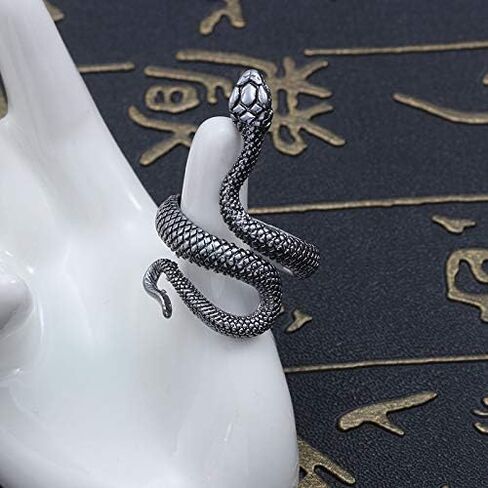 MIXIA Retro Punk Exaggerated Spirit Cobra Snake Ring Fashion Animal Personality Stereoscopic Opening Adjustable Ring in Saudi Arabia