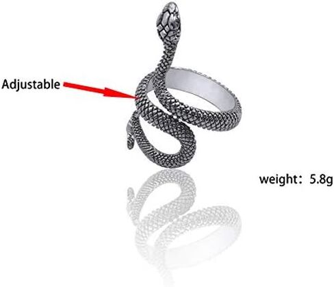 MIXIA Retro Punk Exaggerated Spirit Cobra Snake Ring Fashion Animal Personality Stereoscopic Opening Adjustable Ring in Saudi Arabia