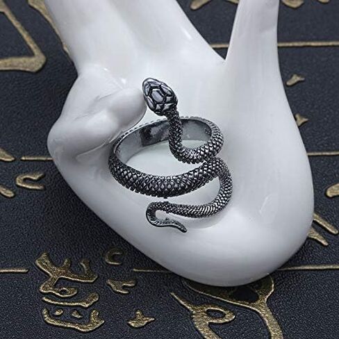 MIXIA Retro Punk Exaggerated Spirit Cobra Snake Ring Fashion Animal Personality Stereoscopic Opening Adjustable Ring in Saudi Arabia