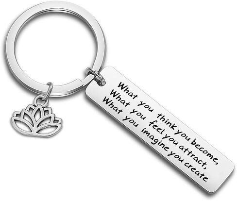 WUSUANED Buddhist Inspirational Quote Keychain What You Think You Become Buddha Jewelry Inspirational Gift in Kuwait