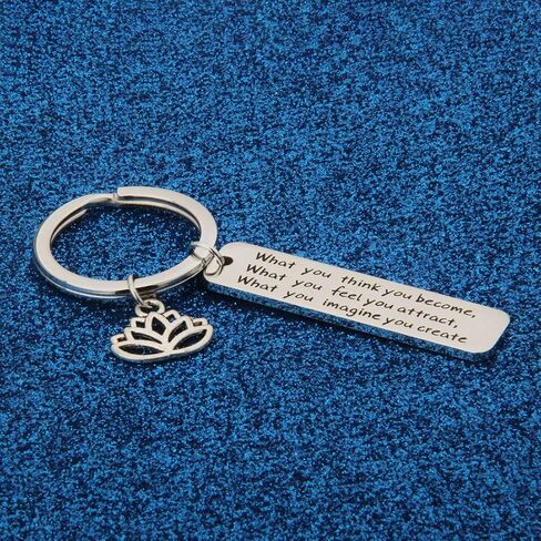 WUSUANED Buddhist Inspirational Quote Keychain What You Think You Become Buddha Jewelry Inspirational Gift in Kuwait