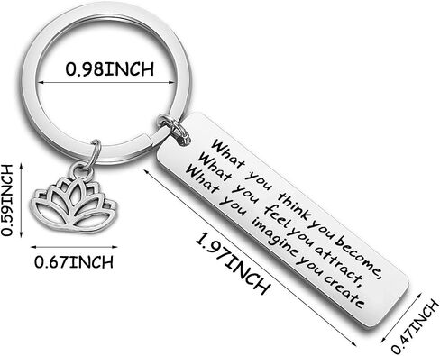 WUSUANED Buddhist Inspirational Quote Keychain What You Think You Become Buddha Jewelry Inspirational Gift in Kuwait