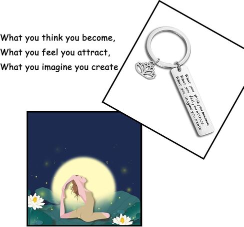 WUSUANED Buddhist Inspirational Quote Keychain What You Think You Become Buddha Jewelry Inspirational Gift in Kuwait