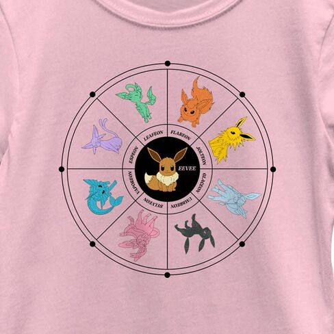 تي شيرت Pokemon Eevee Evolution Tarot Card للفتيات بأكمام قصيرة in Kuwait