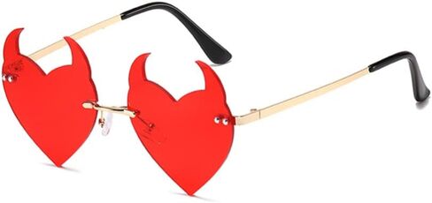 نظارات شمسية ENTHYI Devil Heart بدون إطار نظارات عصرية لحفلات الهالوين المضحكة للنساء/الرجال in Kuwait