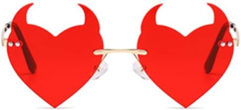 نظارات شمسية ENTHYI Devil Heart بدون إطار نظارات عصرية لحفلات الهالوين المضحكة للنساء/الرجال in Kuwait