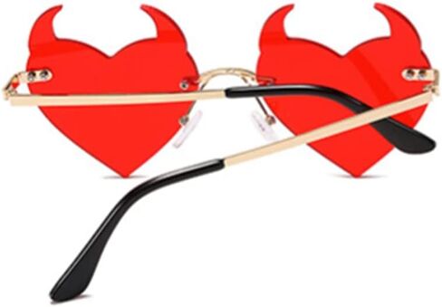 نظارات شمسية ENTHYI Devil Heart بدون إطار نظارات عصرية لحفلات الهالوين المضحكة للنساء/الرجال in Kuwait