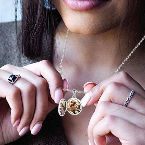 قلادة Aniu شجرة الحياة/الجبل للنساء والرجال من الفضة الإسترلينية على شكل صدفة أذن البحر وشجرة الجبال وقلادة تحمل صورًا وصور شجرة العائلة ومجوهرات الطبيعة التذكارية من حجر القمر in Kuwait