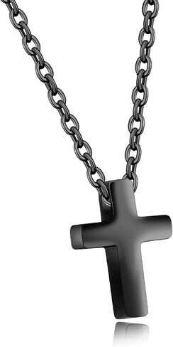 TEMICO Tiny Simple Cross Pendant for Children Boys Girls Stainless Steel Small Necklace with 16" Chain in Kuwait