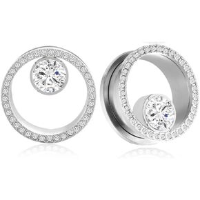 Casvort 2 PCS Hypoallergenic 316 Stainless Steel 0G-1" Ear Gauges Screw Tunnels Ear Plugs Expander Stretcher Gauges Piercing Body Jewelry