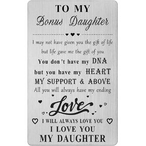 هدايا إضافية للابنة - بطاقة محفظة عيد ميلاد ابنة الزوجة من Step Mom Dad - هدية زفاف عيد ميلاد ابنة جديدة من Stepmom Stepdad in Kuwait