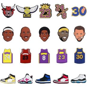 20 PCS Basketball Shoe Charms Decoration, Clog Pins Accessories Charms for Kids Teens Boys Girls Men Wristband Bracelet Birthday Gifts in Kuwait