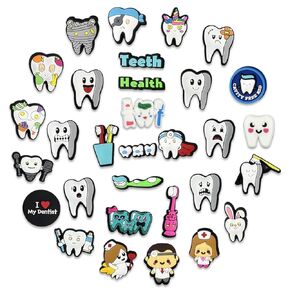 31 قطعة من سحر تمساح الأسنان للأطفال والبنات والأولاد البالغين، حزمة سحر تمساح لتزيين الأحذية، سحر دبابيس التمساح لطبيب الأسنان سحر التمساح لسوار سوار التمساح، ملحقات التمساح، دبابيس الأحذية، سحر الأحذية اللطيفة in Kuwait