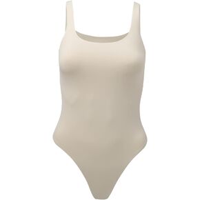 Almere Low Back Contour Tank High Cut Thong Bodysuit, No Snap, Women's Bodysuit, No Bra Needed, Body Sculpt Bodysuit