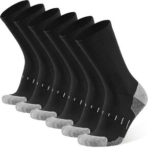 BUDERMMY Men's Cotton Moisture Wicking Heavy Cushion Crew Work Socks,6-12, 6Pairs
