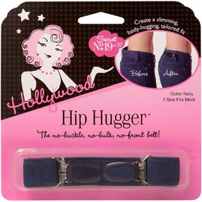 Hollywood Fashion Secrets Hip Hugger, Black, Elastic Belt Alternative, One Size