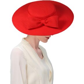 F FADVES Fascinators Women Wide Brim 20s 50s Derby Pillbox Hat Bowknot Cocktail Tea Party Church Dress Hats