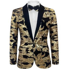 Apocrypha Men Sequins Floral Blazer Suit Jacket Dinner Prom Wedding Tuxedo in Kuwait
