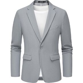 MAGE MALE Men's Blazer Casual Knit Sport Coat Slim Fit Suit Jacket One Button Lightweight Blazers