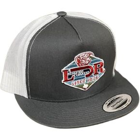 قبعة بيسبول Lazy J Ranch Wear بتصميم رعاة البقر الغربي، رمادي وأبيض مع ثور، 4 بوصات مع رقعة Conquest in Kuwait