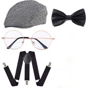 Beelittle 1920s Gatsby Gangster Costume Accessories Old Man Costume Grandpa Cosplay Set