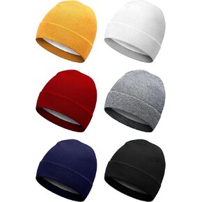 Winter Satin Lined Beanie Hat Silk Lined Beanies Cuffed Plain Skull Hat Knitted Watch Hat Winter Warm Beanies for Women Men in Kuwait