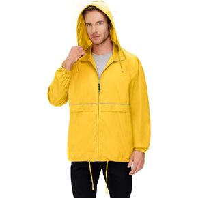 جاكيت معطف مطر رجالي من MOHEEN مقاوم للماء معطف واق من المطر بغطاء للرأس للتنزه سيرًا على الأقدام وسترات للجري سترة واقية من الرياح معطف مطر للصيد in Kuwait