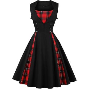 KILLREAL Women's Polka Dot Retro Vintage Style Cocktail Party Swing Dress in Kuwait