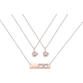 AKTAP Daughter Gifts Mother Daughter Necklace Cubic Zirconia Love Pendant Necklace Mother's Day Gift
