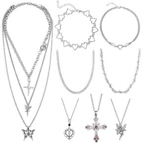 YIIISIIY Y2k مجموعة إكسسوارات المجوهرات Grrunge للنساء والفتيات in Kuwait