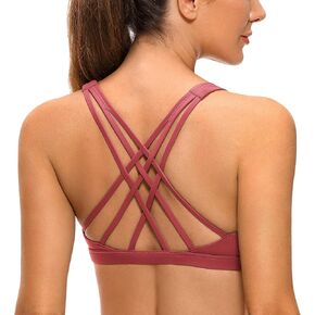 حمالة صدر رياضية برقبة على شكل V للنساء من CRZ YOGA - حمالة صدر مبطنة متقاطعة من الخلف للتمارين الرياضية in Kuwait