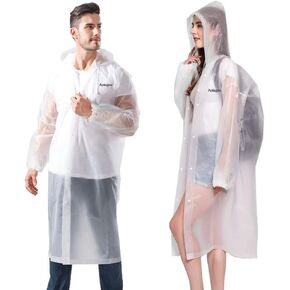 2 معطف مطر، معطف واق من المطر للبالغين قابل لإعادة الاستخدام مع أغطية وأكمام للتخييم، والسفر سيرًا على الأقدام، والمتنزهات الترفيهية، والحفلات الموسيقية in Kuwait