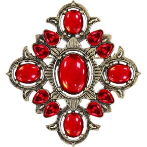 دبابيس على شكل هندسي عتيق للهالوين للنساء، دبابيس ملابس للحفلات، دبوس على شكل فيكتوري، بروش حجر الراين الأحمر، مجوهرات للنساء، B19B in Kuwait