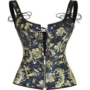 Alivila.Y Fashion Corset Womens PVC Renaissance Lace up Boned Bustier Garter Straps
