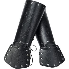 HiiFeuer Viking Fenrir Gauntlet, Medieval Faux Leather Arm Armor Knight Bracer, LARP Halloween Costume in Saudi Arabia