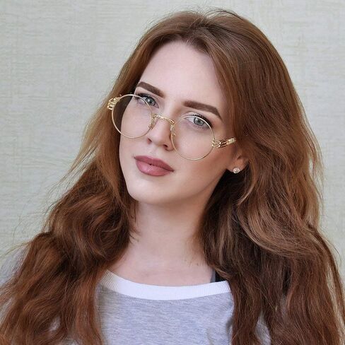 نظارات RANHUU Steampunk الدائرية للرجال والنساء نظارات جون لينون بإطار معدني دائري in Kuwait